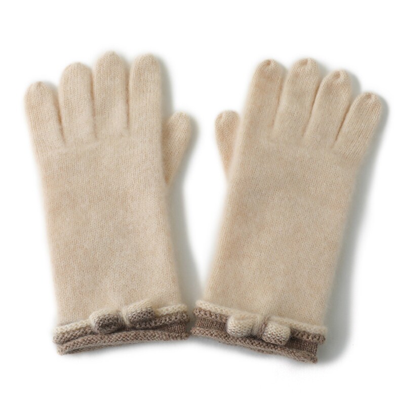 2025年新款百搭女士双股加厚保暖手套，手套，轩妮羊绒