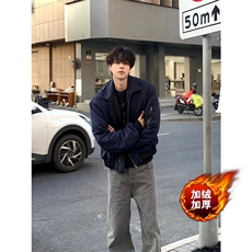 现货加棉加厚藏青色夹克棉服外套男女J505-常规特P40加棉特P58，男装夹克，星座1505