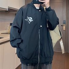 美式复古高街夹克男2024年春秋季新款潮牌宽松棒球服外套，男装夹克，星座716-4