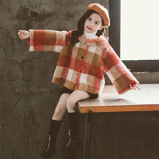 童熙&翻领格子外套，童装亲子装，童熙