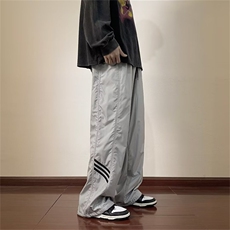 复古运动冲锋裤男女美式ins潮牌简约休闲裤宽松直筒长裤K3628-P40，男装休闲裤，星座1008
