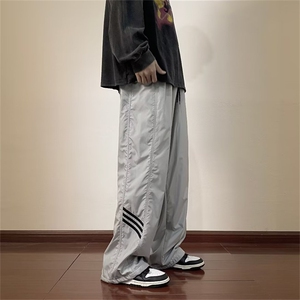 复古运动冲锋裤男女美式ins潮牌简约休闲裤宽松直筒长裤K3628-P40图片