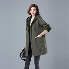 2024年新品棉服中长款加厚保暖棉衣纯色3973款，女装棉衣/棉服，秋牧寒烟