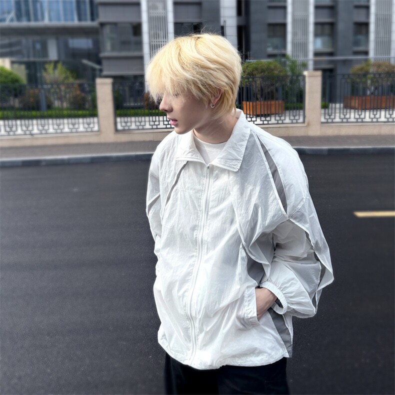 （）双层宽松运动防晒衣潮ins防晒透气小众长袖上衣2235-P50，男装防晒衣，星座910-5