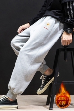 K12059-P40加绒P50束脚纯棉运动裤男士休闲裤大码宽松卫裤男，男装休闲裤，电商A040A