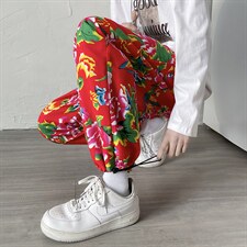 CK203新款东北大花民族特色风休闲哈伦运动裤束脚九分裤炸街，男装休闲裤，星座115A(原星座507）