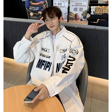 美式炸街赛车服外套男街头hiphop潮牌宽松痞帅机车服情侣皮衣夹克，男装皮衣，星座506A