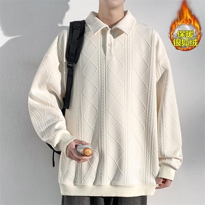 薄款改加绒抖音银狐绒加绒百搭卫衣男W5022J加绒-特P48控78图片