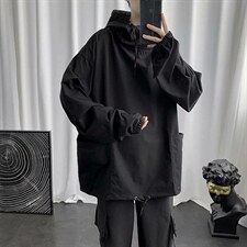 秋冬外套ins潮韩版宽松夹克复古港风连帽chic上衣853-p35加绒p45