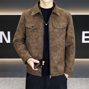 店主风潮流皮衣外套男春秋季复古百搭宽松机车服pu皮夹克潮JK2568图片