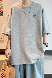 已注册/夏季内景纯棉文艺青年短袖T恤男韩版宽松体恤衫DT9694/P25图片