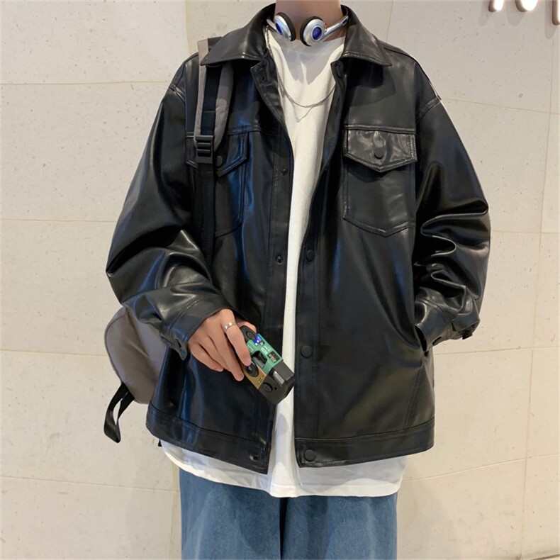 皮衣男潮牌ins港风宽松夹克春季新款韩版潮流青少年外套P1080-65,男装夹克,星座1008-2