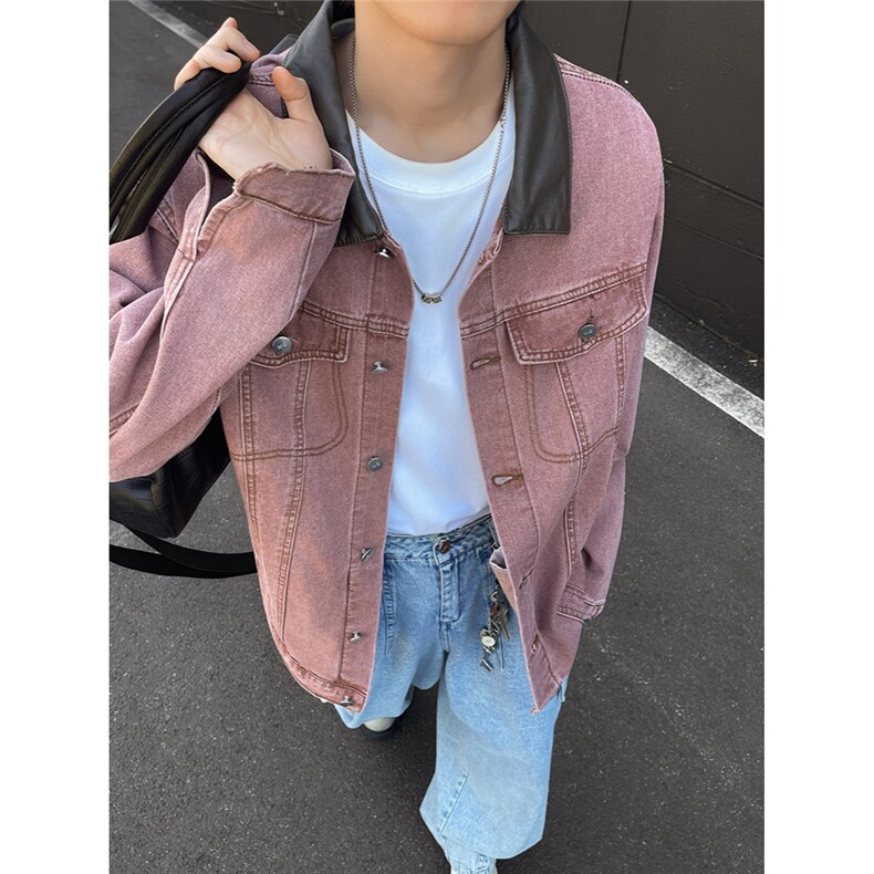 网图J72蓝色P48桃红色绿色P54S-3XL牛仔夹克，男装夹克，星座506A