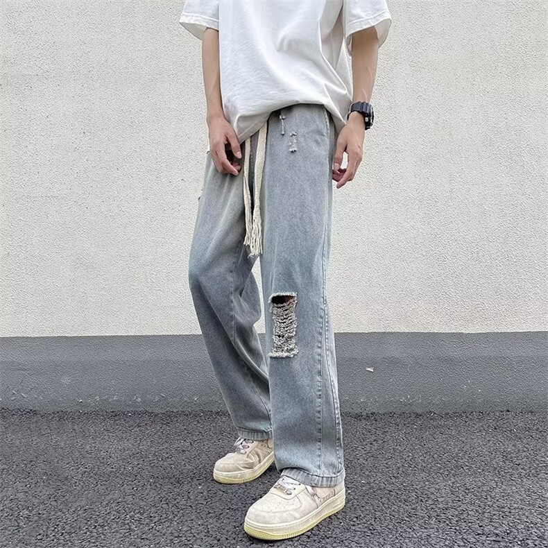 青春流行ins男直筒水洗牛仔裤N2227P40,男装牛仔裤,星座1116-2