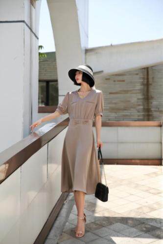 醋酸连衣裙，女装连衣裙，SUKEYI 舒可衣