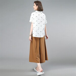 2023夏装新款时尚气质翻领休闲舒适两件套，女装套装/套裙，奕阳依阁