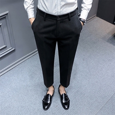 毛呢裤子男韩版秋冬季新款九分小西裤男士修身垂感西装长裤休闲裤，男装西服套装，星座505-2（原电商A260-1)
