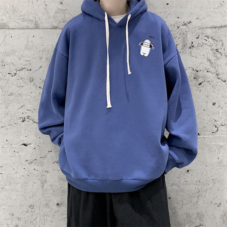 WY2167-P35加绒款-P40纯棉连帽卫衣男大码运动帽衫宽松薄外套男,男装卫衣,电商A040