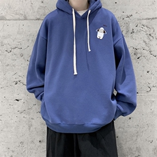 WY2167-P35加绒款-P40纯棉连帽卫衣男大码运动帽衫宽松薄外套男，男装卫衣，电商A040