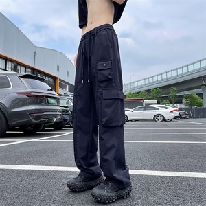 藏蓝色美式机能风工装裤男款夏季薄款防水速干冲锋裤子户外登山裤图片