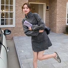 现货！现货！立领上衣+短裙套装两件套2C212-G28-P175-K238，女装套装/套裙，2C212