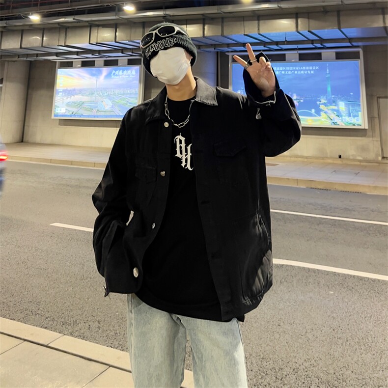 牛仔外套男韩版潮流痞子帅气2023春秋新款ins宽松夹克W4786-P58,男装大码男装,星座412-3