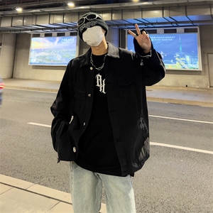 牛仔外套男韩版潮流痞子帅气2023春秋新款ins宽松夹克W4786-P58图片