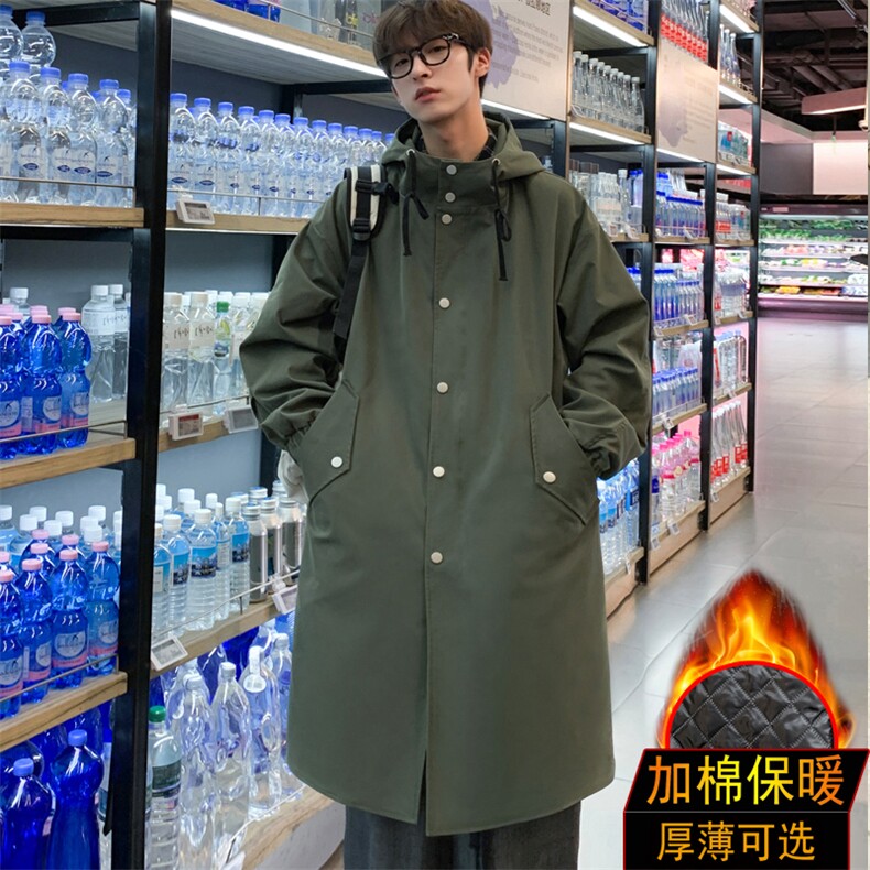风衣男中长款大衣男加绒棉衣男F174薄P90加棉P100特价港风一,男装风衣,星座401