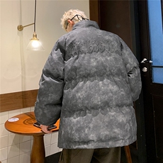 港风PU皮复古做旧设计钢印棉衣男MY77096P130控198抖控228，男装棉衣，星座227-7