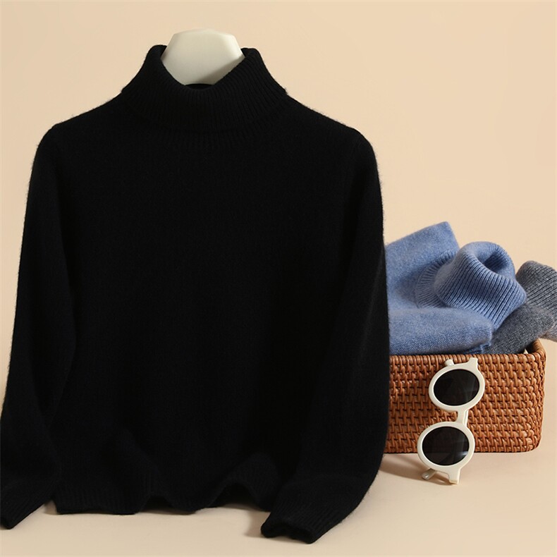 秋冬季新款舒适时尚百搭七针高翻领加厚儿童羊绒衫，童装儿童羊绒衫，六一童装