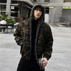 图冬季新款美式座山雕迷彩连帽棉服外套12247-108，男装棉衣，电商C307