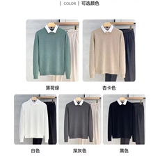 1506A/G98270/P49新款秋冬假两件打底圆领毛衣针织衫修身上衣2，男装T恤，星座1506A