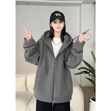 网图秋冬季连帽云朵绒纯色双面加绒加厚外套男女H1157特P53，女装短外套，电商A341