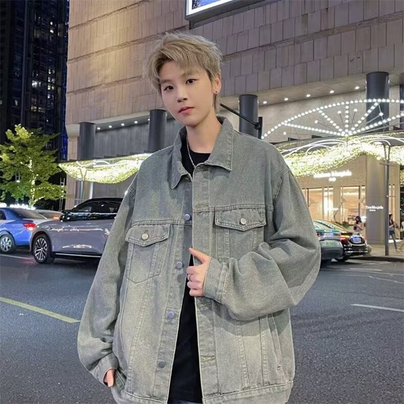 网络图现货美式复古高街青少年水洗做旧牛仔夹克外套J848-P60,男装夹克,星座715-7