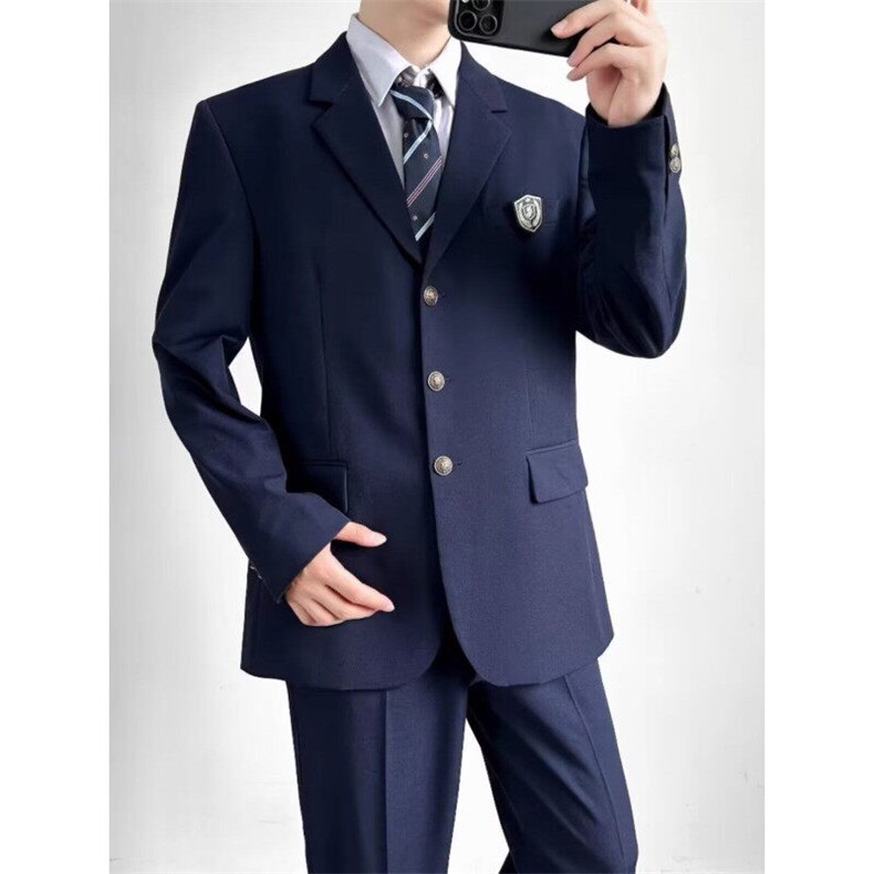 日系学院风dk制服西服套装宽松痞帅春秋季jk学生班服徽章西服外套,男装西服,星座506A