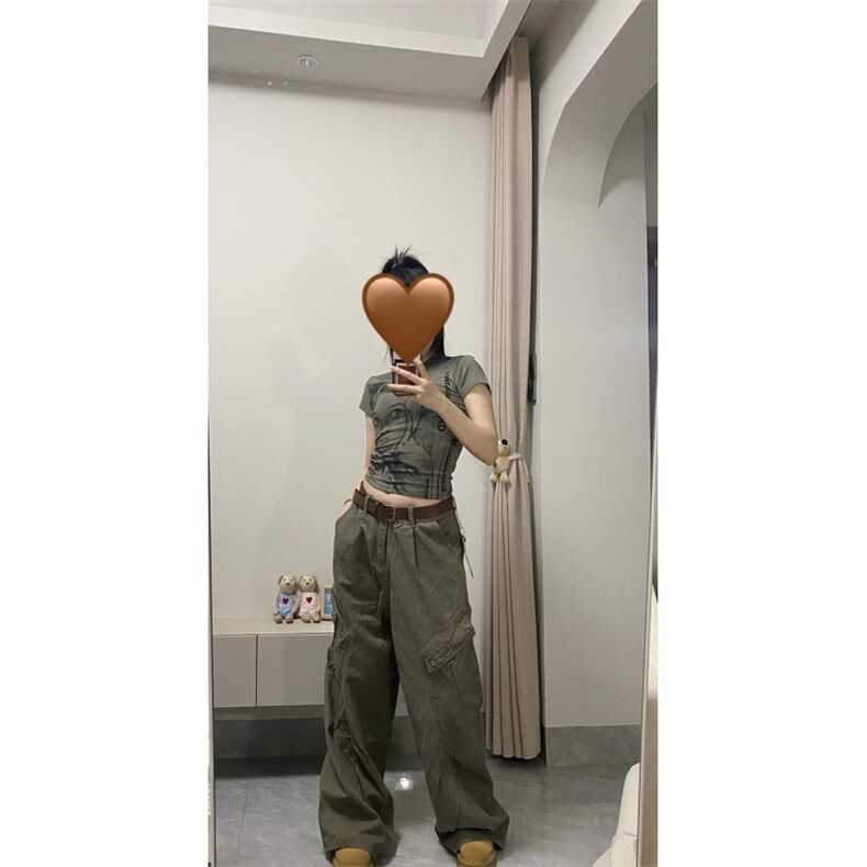 美式复古棕色牛仔裤男女褶皱水洗裤子大口袋工装裤N1002WW-特P65,男装牛仔裤,星座1007（原301D）