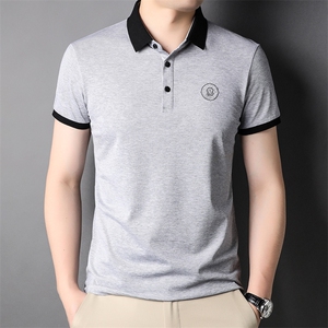 夏季新款男士翻领短袖t恤中年有领男装上衣服休闲POLO衫图片