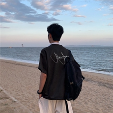 得物抖音品质潮流麂皮绒字母印花短袖T恤djp282-特批23控39，男装T恤，星座605(原A050)