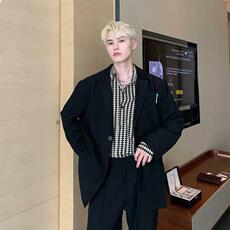 C167-P28巴洛克高级感压花衬衫夹克外套男长袖痞帅潮胖衬衣，男装衬衫，电商B323A