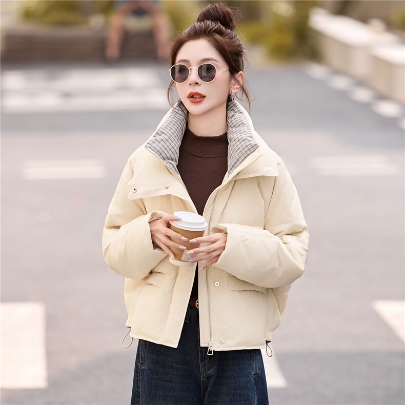 时尚短款羽绒服女2025冬季新款高级感立领保暖90白鸭绒外套,女装羽绒服,姿衣坊