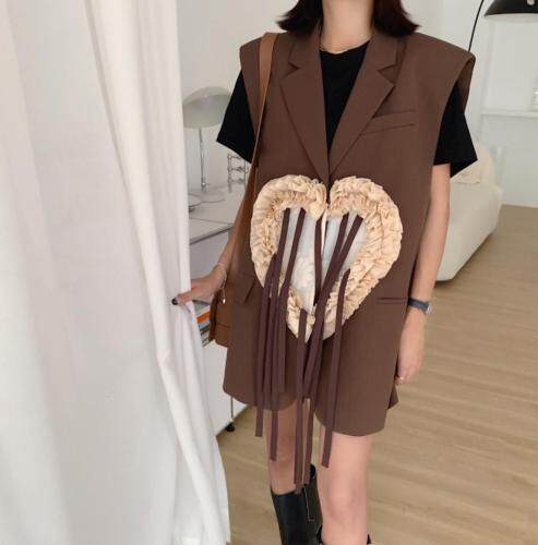 爱心马甲。流行款式，女装马夹，PINK