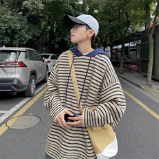 抖音直播！连帽条纹针织衫男毛衣男XH12-P55，男装针织衫/毛衣，电商B367