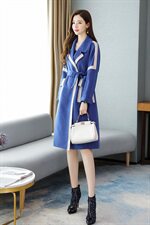 毛呢外套时尚潮流舒适中长款2021年秋季长袖优雅，女装毛呢外套，天丝秀