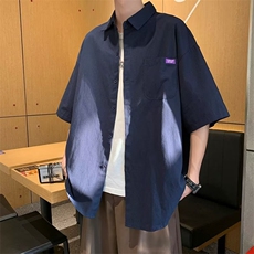 复古衬衫男夏装港风学生宽松小众设计感新款男装CS0565-P30，男装衬衫，星座308B-2