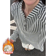 重磅鱼骨纹480g亨利领加厚银狐绒长袖T恤T24549J加绒-特P32控58，男装T恤，电商A001