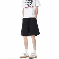 DK59-P28冰丝休闲短裤男夏季薄款宽松大码皱褶条纹凉感五分中裤子，男装牛仔裤，电商A178