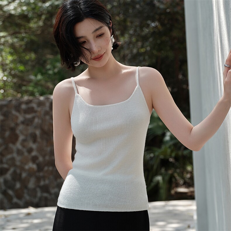 女士圆领吊带,女装背心吊带,江帆羊绒