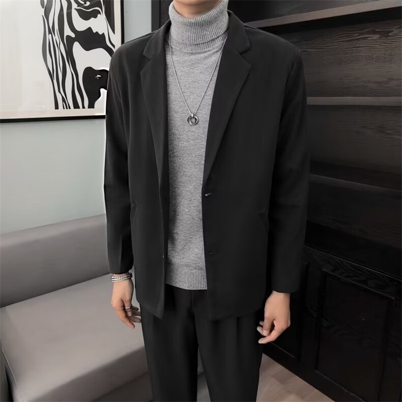 毛呢西装外套男秋冬季新款男装休闲冬季男士厚呢子西服M53,男装西服,星座1116A-2（原606A-1）