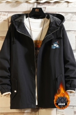 JK41132-P85加绒款P115纯棉连帽夹克男士大码工装夹克男外套男，男装夹克，电商A040A