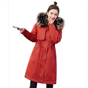 2021冬季新款舒适时尚毛领派克服派克服,女装棉衣/棉服,贵人树